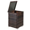 40*40*57cm Iron Frame Gas Bottle Storage Rattan Side Table Brown Gradient - as picture