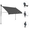 Manual Retractable Awning with LED 98.4" Anthracite - Grey