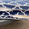 2PCS Set Outdoor Lounge Chair Cushion Replacement Patio Funiture Seat Cushion Chaise Lounge Cushion (Blue Striped Color) - as picture