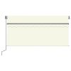 Manual Retractable Awning with Blind&LED 9.8'x8.2' Cream - Cream