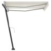Freestanding Manual Retractable Awning 118.1"x98.4" Cream - Cream