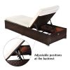 Outdoor Leisure Rattan Furniture Pool Bed / Chaise (Single Sheet)-Brown - as picture