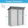 5 X 3 Ft Outdoor Storage Shed, Galvanized Metal Garden Shed With Lockable Doors, Tool Storage Shed For Patio Lawn Backyard Trash Cans - as Pic