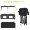 10 x 20 ft Heavy Duty Awning Canopy Pop Up Gazebo Marquee Party Wedding Event Tent with 6 Removable Sidewalls & Carry Bag - Black