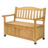 44inch Cedar Yard Storage Box With Backrest Armrest Bright Yellow - as picture