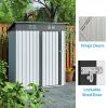 5 X 3 Ft Outdoor Storage Shed, Galvanized Metal Garden Shed With Lockable Doors, Tool Storage Shed For Patio Lawn Backyard Trash Cans - as Pic