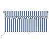 Manual Retractable Awning with Blind 9.8'x8.2' Blue&White - Blue