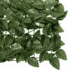 Balcony Privacy Screen with Dark Green Leaves 236.2"x29.5" - Green