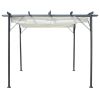 Pergola with Retractable Roof Cream White 9.8'x9.8' Steel - Cream