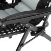 Super-Wide Folding Padded Zero Gravity Chair Patio Recliner Lounge Tray+Foot Pad - as picture