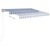Freestanding Manual Retractable Awning 118.1"x98.4" Blue/White - Blue