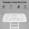 Outdoorr Cast Aluminum Square Table, End Table Side Table for Paio Backyard Pool, Cast Aluminum Cocktail Table, Outdoor Bar Table, White - as picture