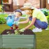 Bosonshop Raised Garden Bed Steel Planter Box Galvanized Anti-Rust Coating Planting Vegetables Herbs and Flowers for Outdoor;  Square - KM3448
