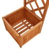 Garden Pergola with Planter Solid Firwood - Brown
