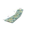 2PCS Set Outdoor Lounge Chair Cushion Replacement Patio Funiture Seat Cushion Chaise Lounge Cushion (Blue flower) - as picture