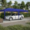 10'x20' EZ Pop Up Canopy Outdoor Portable Party Folding Tent with 6 Removable Sidewalls + Carry Bag + 6pcs Weight Bag Beige Blue - as Pic