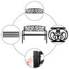 50" Iron&PVC Outdoor Courtyard Decoration Park Leisure Bench - as picture