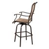2pcs Wrought Iron Swivel Bar Chair Patio Swivel Bar Stools Brown (ONLY chair) - as picture
