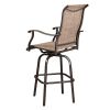 2pcs Wrought Iron Swivel Bar Chair Patio Swivel Bar Stools Brown (ONLY chair) - as picture
