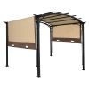 12 x 9 Ft Outdoor Pergola Retractable Shade Canopy Arched Gazebo with Adjustable Waterproof Sun Shade Pergola for Garden Lawn Deck (Beige) - as Pic