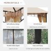 10ft x 10ft Outdoor Patio Gazebo Canopy Tent Beige-AS - as picture