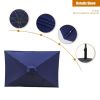 Adjustable Tilt Led Lights Blue Rectangular Patio Large Umbrella For Beach Outside Outdoor - as Pic