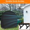 Round Firewood Rack Cover Waterproof Windproof UV Resistant 210D Oxford Cloth Outdoor Circular Wood Log Rack Cover 39.37x22.83x40.94in Black - black