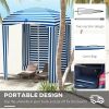 Outdoor Umbrella-Blue White - as picture