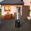 Bosonshop Outdoor Patio Heater, Pyramid Standing Gas LP Propane Heater With Wheels 89 Inches Tall 42000 BTU For Commercial Courtyard (Black) - KM3767