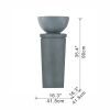 35.5" Polyresin Gray Zen Bowl Water Fountain, Outdoor Bird Feeder /Bath Fountains, Relaxing Water Feature for Garden Lawn Backyard Porch - as Pic