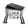 Outdoor 80QT Rolling Party Iron Spray Cooler Cart Ice Bee Chest Patio Warm Shelf - Silver