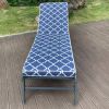2PCS Set Outdoor Lounge Chair Cushion Replacement Patio Funiture Seat Cushion Chaise Lounge Cushion (Blue Striped Color) - as picture
