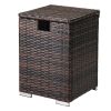40*40*57cm Iron Frame Gas Bottle Storage Rattan Side Table Brown Gradient - as picture