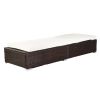 Outdoor Leisure Rattan Furniture Pool Bed / Chaise (Single Sheet)-Brown - as picture