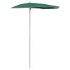 Garden Half Parasol with Pole 70.9"x35.4" Green - Green