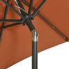 Parasol with LED Lights Terracotta 78.7"x83.1" Aluminum - Terracotta