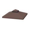 10 x 10 Ft Double Tiered Gazebo Replacement Top Cover - brown