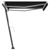 Freestanding Manual Retractable Awning 118.1"x98.4" Anthracite - Anthracite