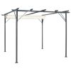 Pergola with Retractable Roof Cream White 9.8'x9.8' Steel - Cream