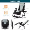 Super-Wide Folding Padded Zero Gravity Chair Patio Recliner Lounge Tray+Foot Pad - as picture