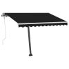 Freestanding Manual Retractable Awning 118.1"x98.4" Anthracite - Anthracite