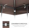 10 x 10 Ft Double Tiered Gazebo Replacement Top Cover - brown