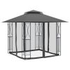 Gazebo with Sidewalls Anthracite 118.1"x118.1"x106.3" Steel - Anthracite