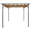 Pergola with Retractable Roof Taupe 9.8'x9.8' Steel 0.6 oz/ft¬≤ - Taupe