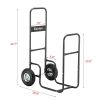 Firewood Cart 220LBS with Large Wheels, Fireplace Log Rolling Caddy Hauler, Wood Mover Outdoor Indoor Storage Holder Rack, Heavy Duty RT - black