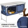 4 Ft Folding Camping Table with Storage - as picture
