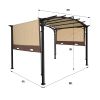 12 x 9 Ft Outdoor Pergola Retractable Shade Canopy Arched Gazebo with Adjustable Waterproof Sun Shade Pergola for Garden Lawn Deck (Beige) - as Pic