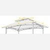 8x5Ft Grill Gazebo Replacement Canopy; Double Tiered BBQ Tent Roof Top Cover - Brown