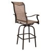 2pcs Wrought Iron Swivel Bar Chair Patio Swivel Bar Stools Brown (ONLY chair) - as picture