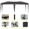 10 x 20 ft Heavy Duty Awning Canopy Pop Up Gazebo Marquee Party Wedding Event Tent with 6 Removable Sidewalls & Carry Bag - Black